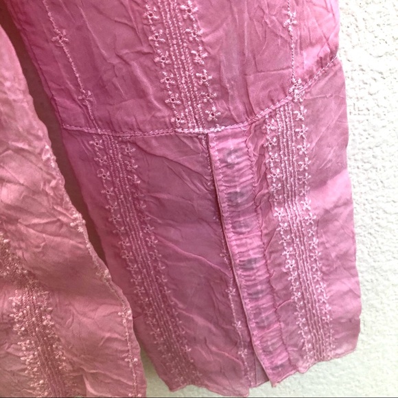 Johnny Was Pink Embroidered Button Down Blouse XS - Picture 13 of 13